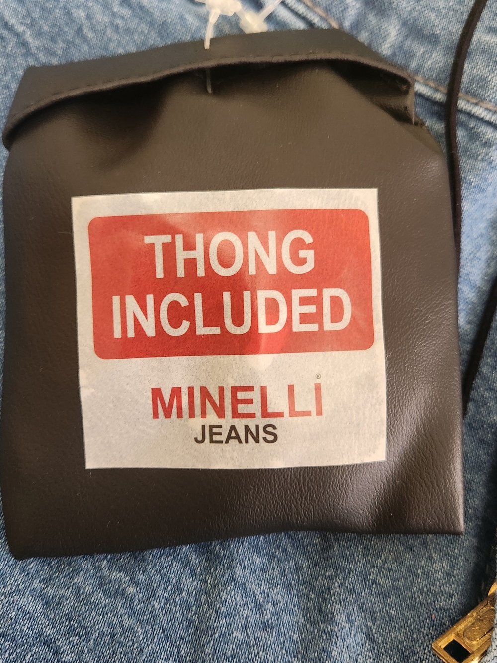 Vtg 90s Y2K Minelli Flare Stretch Jeans W/ THONG 11 Low Rise Blue Retro-RARE - Picture 10 of 16